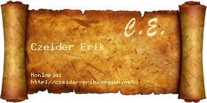 Czeider Erik névjegykártya